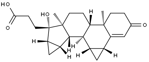 1H-Dicyclopropa[6,7:15,16]cyclopenta[a]phenanthrene-17-propanoic acid, 2,3,6,7,8,9,10,11,12,13,14,15,16,17,20,21-hexadecahydro-17-hydroxy-10,13-dimethyl-3-oxo-, (6R,7R,8R,9S,10R,13S,14S,15R,16S,17S)- Structure