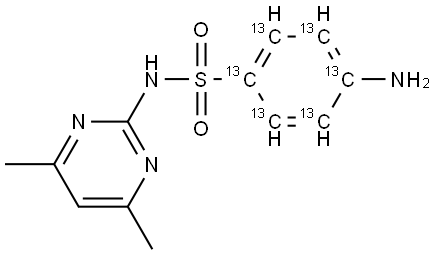 SULFAMETHAZINE (Phenyl-13C6, 99%) Structure