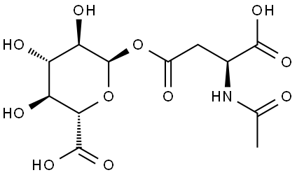 1-O-(N-acetyl-L-β-aspartyl)-α-D-glucopyranuronic acid Structure