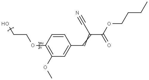 Polyethylene Glycol (EO=1-30, typically 5) ether of butyl 2-cyano 3-(4-hydroxy-3-metoxyphenyl) acrylate Structure