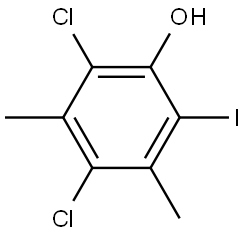 2,4-Dichloro-6-iodo-3,5-dimethylphenol Structure