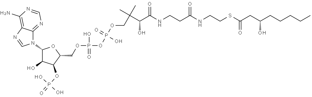 Coenzyme A, S-[(3S)-3-hydroxyoctanoate] Structure