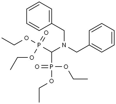 Phosphonic acid, P,P'-[[bis(phenylmethyl)amino]methylene]bis-, P,P,P',P'-tetraethyl ester Structure