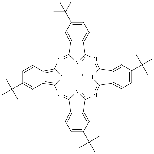 Phosphorus(1+), [2,9,16,23-tetrakis(1,1-dimethylethyl)-29H,31H-phthalocyaninato(2-)-N29,N30,N31,N32]-, (SP-4-1)- Structure