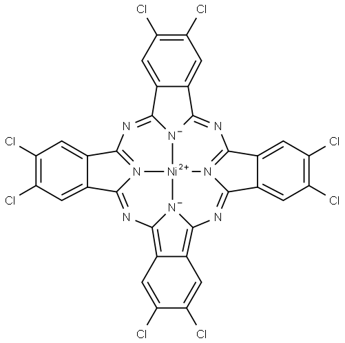 Nickel, [2,3,9,10,16,17,23,24-octachloro-29H,31H-phthalocyaninato(2-)-κN29,κN30,κN31,κN32]-, (SP-4-1)- Structure