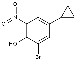 2-bromo-4-cyclopropyl-6-nitrophenol Structure