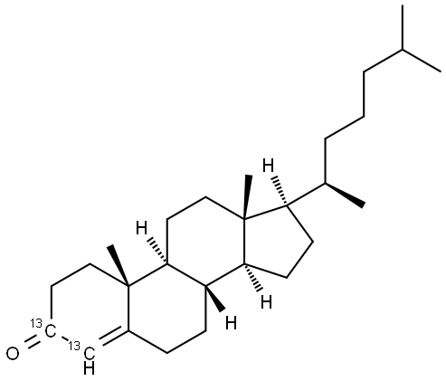 4-Cholesten-3-one-3,4-13C2 Structure