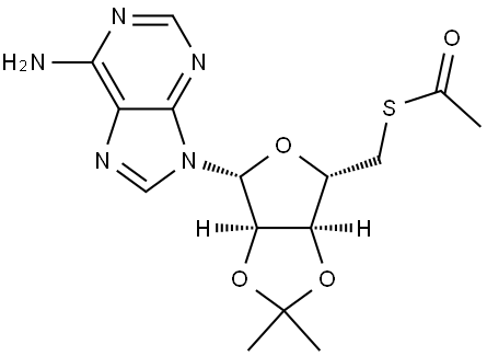 2'',3''-O-(1-Methylethylidene)-5''-thio-adenosine 5''-Acetate Structure