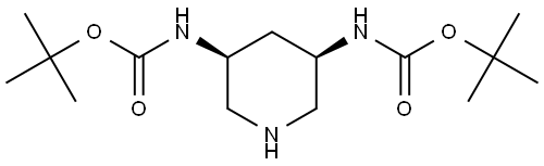 Carbamic acid, N,N'-(3R,5S)-3,5-piperidinediylbis-, C,C'-bis(1,1-dimethylethyl) ester, rel- Structure