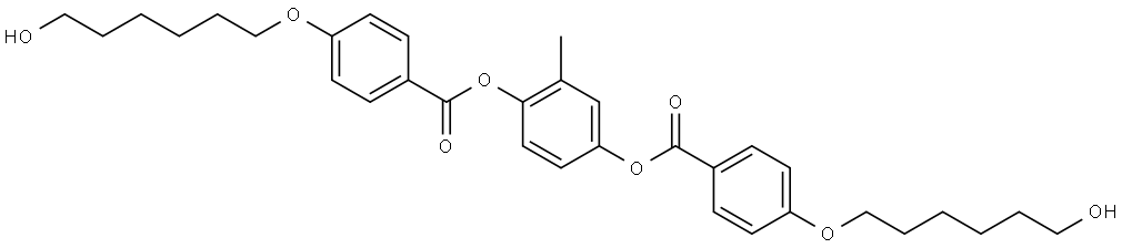 Benzoic acid, 4-[(6-hydroxyhexyl)oxy]-, 1,1'-(2-methyl-1,4-phenylene) ester Structure