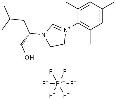 (S)-1-(1-Hydroxy-4-methylpentan-2-yl)-3-mesityl-4,5-dihydro-1H-imidazol-3-ium hexafluorophosphate(V) Structure