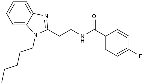 Benzamide, 4-fluoro-N-[2-(1-pentyl-1H-benzimidazol-2-yl)ethyl]- Structure