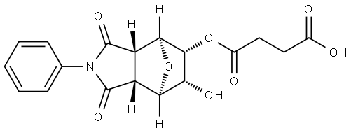 4-(((3aR,4R,5S,6S,7S,7aS)-6-hydroxy-1,3-dioxo-2-phenyloctahydro-1H-4,7-epoxyisoindol-5-yl)oxy)-4-oxobutanoic acid Structure