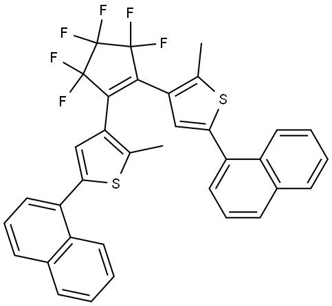 3,3'-(perfluorocyclopent-1-ene-1,2-diyl)bis(4-methyl-2-(naphthalen-1-yl)thiophene) Structure