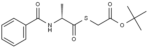 Acetic acid, 2-[[(2R)-2-(benzoylamino)-1-oxopropyl]thio]-, 1,1-dimethylethyl ester Structure
