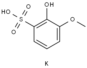 Benzenesulfonic acid, 2-hydroxy-3-methoxy-, potassium salt (1:1) Structure