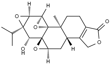 Trisoxireno[4b,5:6,7:8a,9]phenanthro[1,2-c]furan-1(3H)-one, 3b,4,4a,6,6a,7a,7b,8b,9,10-decahydro-6-hydroxy-8b-methyl-6a-(1-methylethyl)-, (3bS,4aR,5aR,6R,6aR,7aS,7bS,8aS,8bS)- Structure