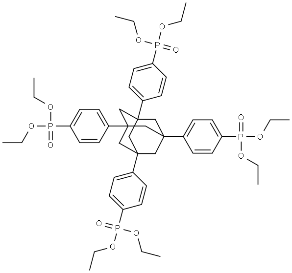 tetrakis-1,3,5,7-(4-diethylphosphonophenyl)adamantane Structure