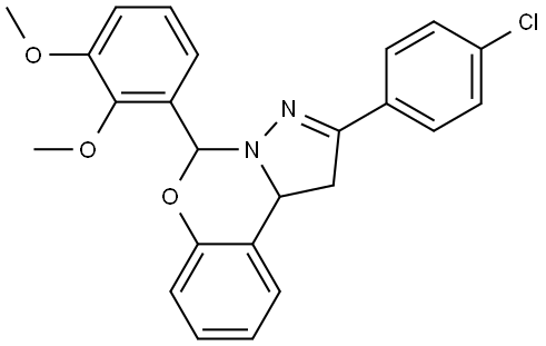 2-(4-CL-PH)-5-(2,3-DIMETHOXYPHENYL)-1,10B-DIHYDROPYRAZOLO(1,5-C)(1,3)BENZOXAZINE Structure