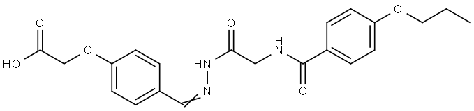 (4-(2-(((4-PROPOXYBENZOYL)AMINO)ACETYL)CARBOHYDRAZONOYL)PHENOXY)ACETIC ACID Structure