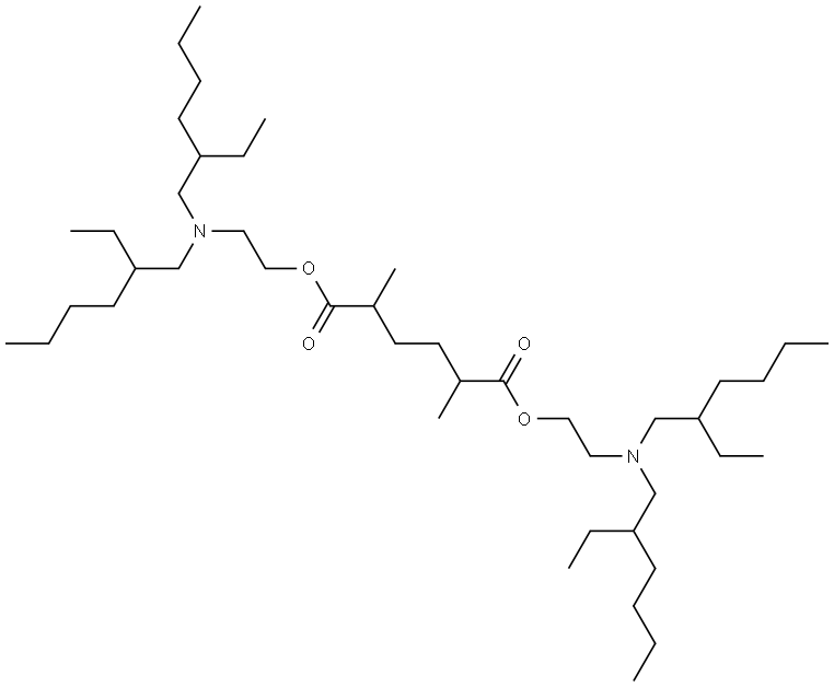 bis(2-(bis(2-ethylhexyl)amino)ethyl) 2,5-dimethylhexanedioate Structure