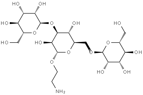 α-D-Mannopyranoside, 2-aminoethyl O-α-D-mannopyranosyl-(1→3)-O-[α-D-mannopyranosyl-(1→6)]- Structure