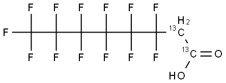 2-Perfluorohexyl-[1,2-13C2]-ethanoic Acid Structure