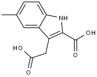 3-(carboxymethyl)-5-methyl-1H-indole-2-carboxylic acid Structure