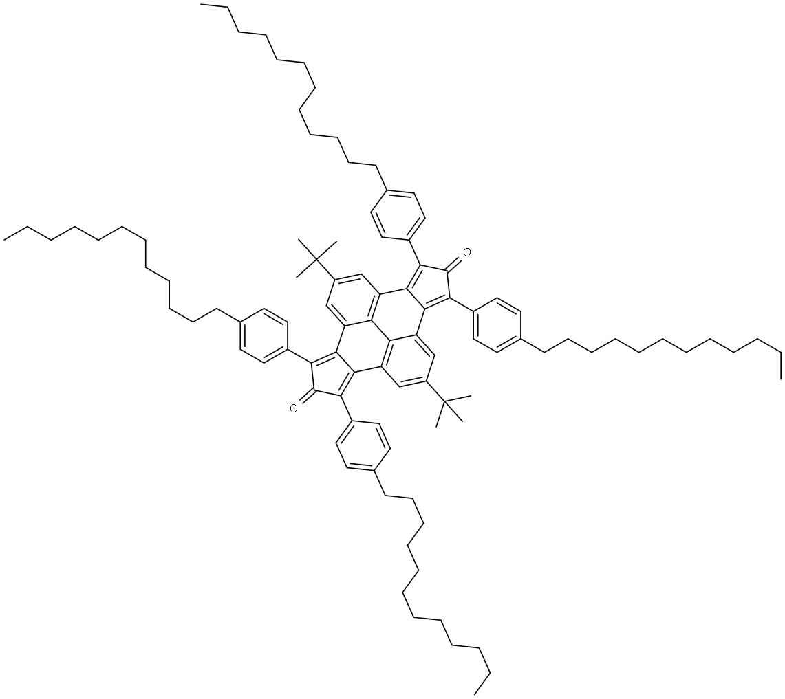 2,8-di-tert-butyl-4,6,10,12-tetrakis(4-dodecylphenyl)dicyclopenta[e,l]pyrene-5,11-dione Structure