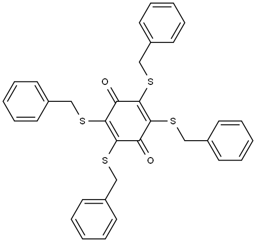 2,3,5,6-Tetrakis[(phenylmethyl)thio]-2,5-cyclohexadiene-1,4-dione 구조식 이미지