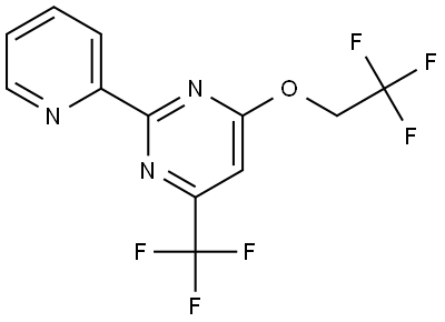 Pyrimidine, 2-(2-pyridinyl)-4-(2,2,2-trifluoroethoxy)-6-(trifluoromethyl)- Structure