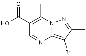 3-bromo-2,7-dimethylpyrazolo[1,5-a]pyrimidine-6-carboxylic acid Structure