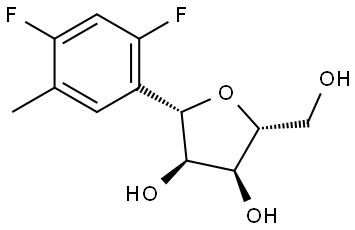 (1S)-1,4-Anhydro-1-C-(2,4-difluoro-5-methylphenyl)-D-ribitol Structure