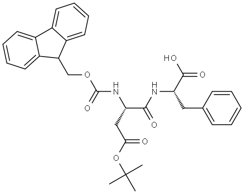 L-Phenylalanine, N-[(9H-fluoren-9-ylmethoxy)carbonyl]-L-α-aspartyl-, 1-(1,1-dimethylethyl) ester Structure