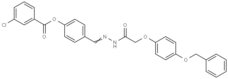 4-(2-((4-(BENZYLOXY)PHENOXY)ACETYL)CARBOHYDRAZONOYL)PHENYL 3-CHLOROBENZOATE Structure