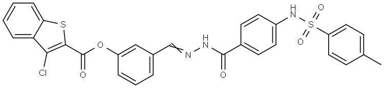 3-{(E)-[2-(4-{[(4-METHYLPHENYL)SULFONYL]AMINO}BENZOYL)HYDRAZONO]METHYL}PHENYL 3-CHLORO-1-BENZOTHIOPHENE-2-CARBOXYLATE Structure