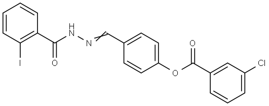 4-(2-(2-IODOBENZOYL)CARBOHYDRAZONOYL)PHENYL 3-CHLOROBENZOATE Structure