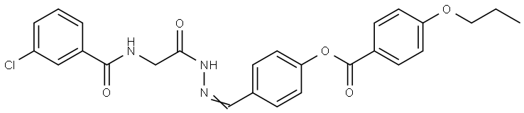 4-(2-(((3-CHLOROBENZOYL)AMINO)ACETYL)CARBOHYDRAZONOYL)PHENYL 4-PROPOXYBENZOATE Structure