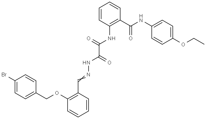 2-{[((2E)-2-{2-[(4-BROMOBENZYL)OXY]BENZYLIDENE}HYDRAZINO)(OXO)ACETYL]AMINO}-N-(4-ETHOXYPHENYL)BENZAMIDE Structure