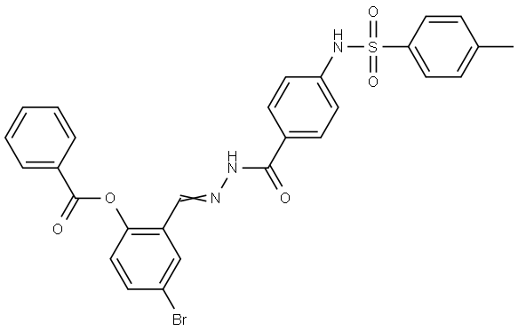 4-BROMO-2-{(E)-[(4-{[(4-METHYLPHENYL)SULFONYL]AMINO}BENZOYL)HYDRAZONO]METHYL}PHENYL BENZOATE Structure