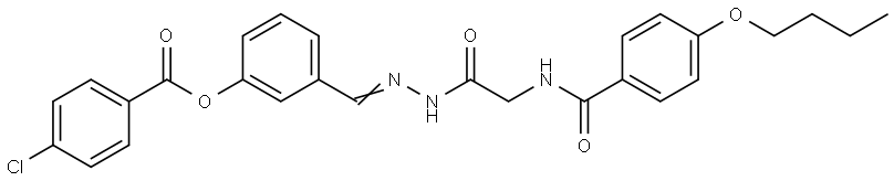 3-(2-(((4-BUTOXYBENZOYL)AMINO)ACETYL)CARBOHYDRAZONOYL)PHENYL 4-CHLOROBENZOATE Structure