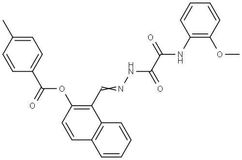 1-(2-((2-METHOXYANILINO)(OXO)AC)CARBOHYDRAZONOYL)-2-NAPHTHYL 4-METHYLBENZOATE Structure
