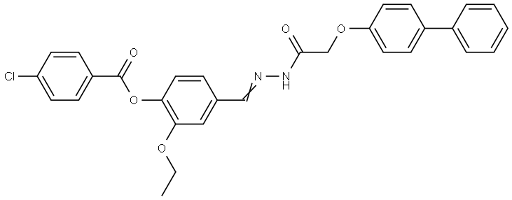 4-(2-(((1,1'-BIPHENYL)-4-YLOXY)AC)CARBOHYDRAZONOYL)-2-ETHOXYPHENYL 4-CL-BENZOATE Structure