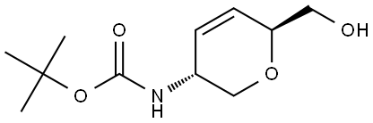 D-erythro-Hex-3-enitol, 1,5-anhydro-2,3,4-trideoxy-2-[[(1,1-dimethylethoxy)carbonyl]amino]- Structure