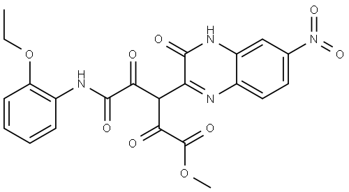 ME 5-(2-ETHOXYANILINO)-3-(3-HO-6-NITRO-2-QUINOXALINYL)-2,4,5-TRIOXOPENTANOATE Structure