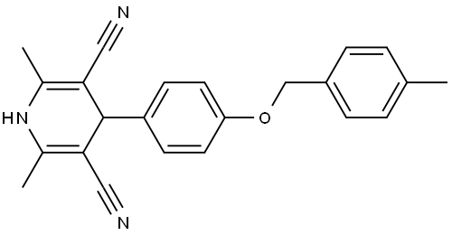 2,6-DIMETHYL-4-(4-((4-ME-BENZYL)OXY)PH)-1,4-DIHYDRO-3,5-PYRIDINEDICARBONITRILE Structure