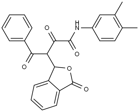 N-(3,4-DI-ME-PH)-2,4-DIOXO-3-(3-OXO-1,3-2H-2-BENZOFURAN-1-YL)-4-PHENYLBUTANAMIDE Structure