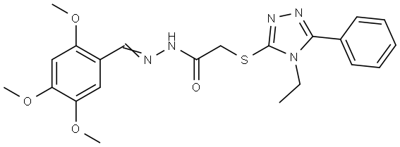 2-[(4-ETHYL-5-PHENYL-4H-1,2,4-TRIAZOL-3-YL)SULFANYL]-N'-[(E)-(2,4,5-TRIMETHOXYPHENYL)METHYLIDENE]ACETOHYDRAZIDE Structure