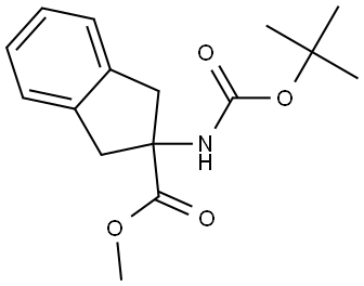 methyl 2-((tert-butoxycarbonyl)amino)-2,3-dihydro-1H-indene-2-carboxylate Structure