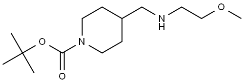 tert-butyl 4-(((2-methoxyethyl)amino)methyl)piperidine-1-carboxylate Structure